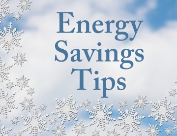 White Snowflake Background with text Energy Savings Tips