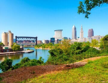 Cleveland Ohio Cityscape in the summer