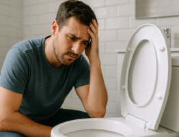 Plumber inspecting a toilet tank in Bedford, OH